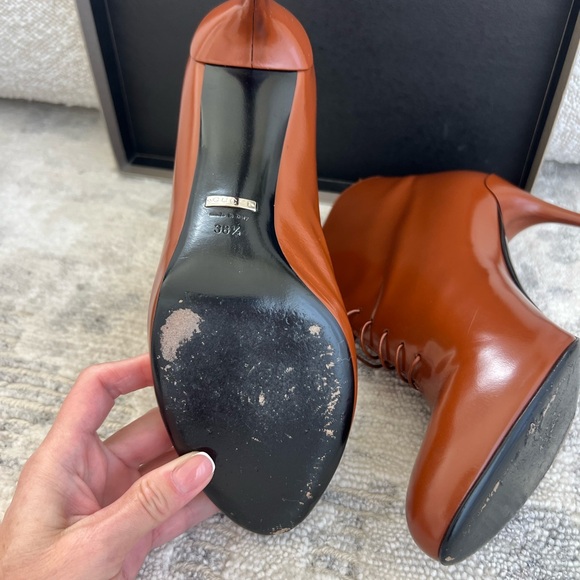 Gucci Leather Ankle Lace-Up Boots, size 38 1/2 - Picture 6 of 6